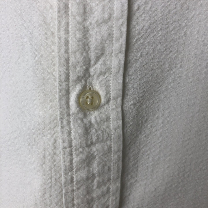Ralph Lauren Classic Fit Seersucker Short Sleeve Button Down Shirt Men's XL cotton white type Vintage Second Hand