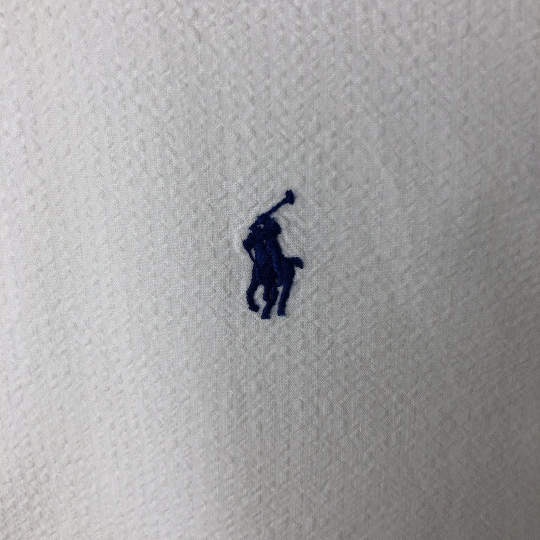 Ralph Lauren Classic Fit Seersucker Short Sleeve Button Down Shirt Men's XL cotton white type Vintage Second Hand