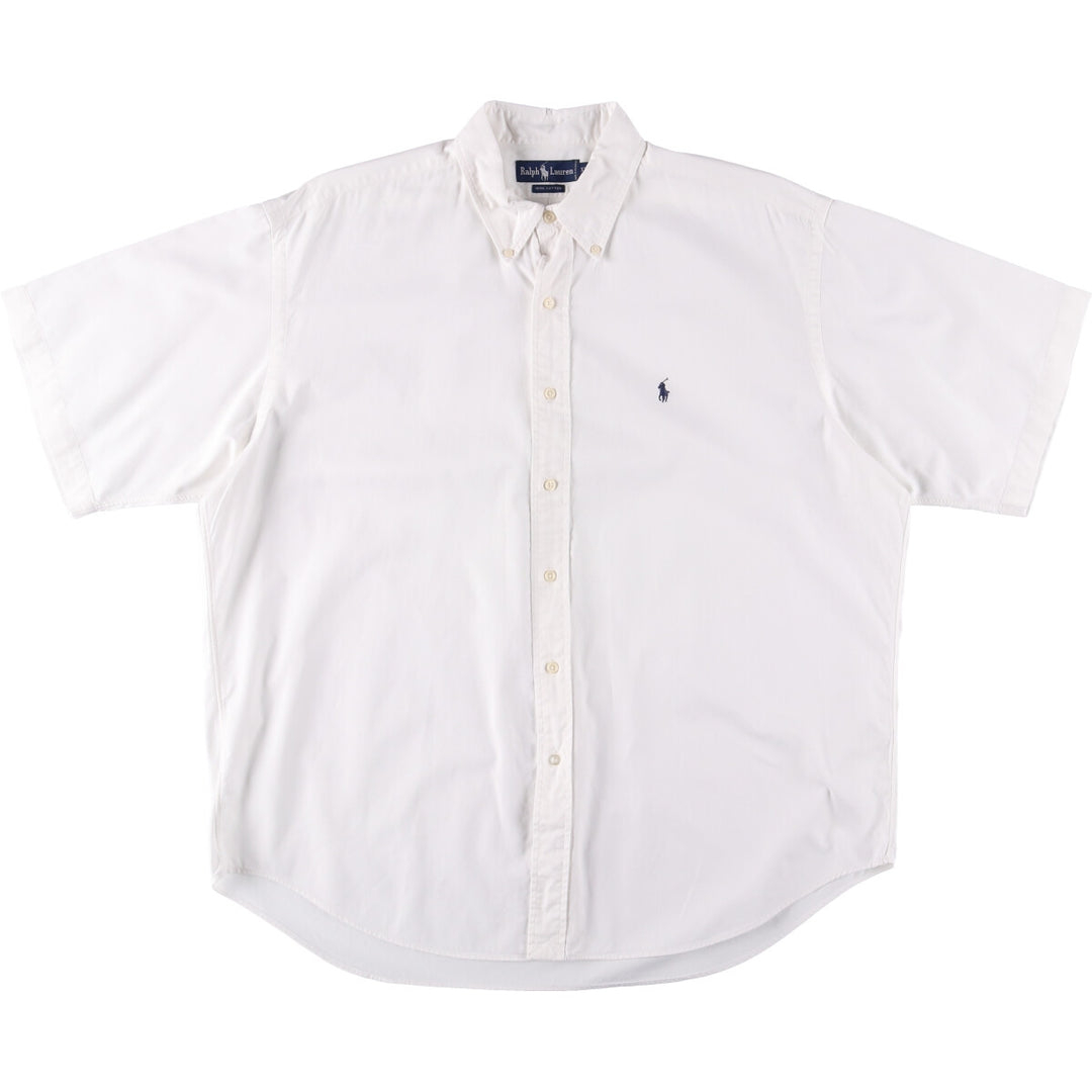 Ralph Lauren short sleeve button down shirt, men's XL size cotton white type Vintage Second Hand