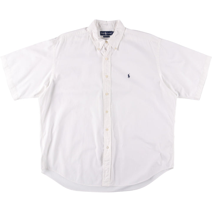 Ralph Lauren short sleeve button down shirt, men's XL size cotton white type Vintage Second Hand