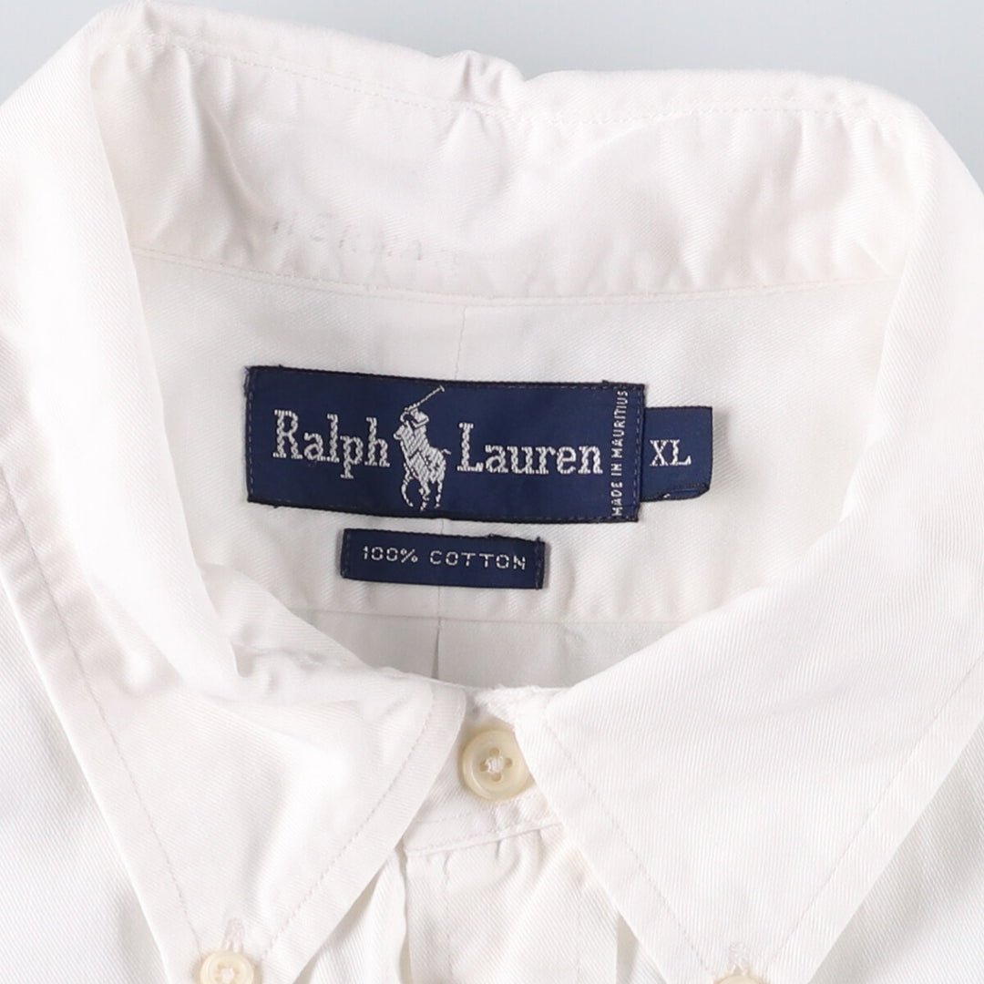 Ralph Lauren short sleeve button down shirt, men's XL size cotton white type Vintage Second Hand