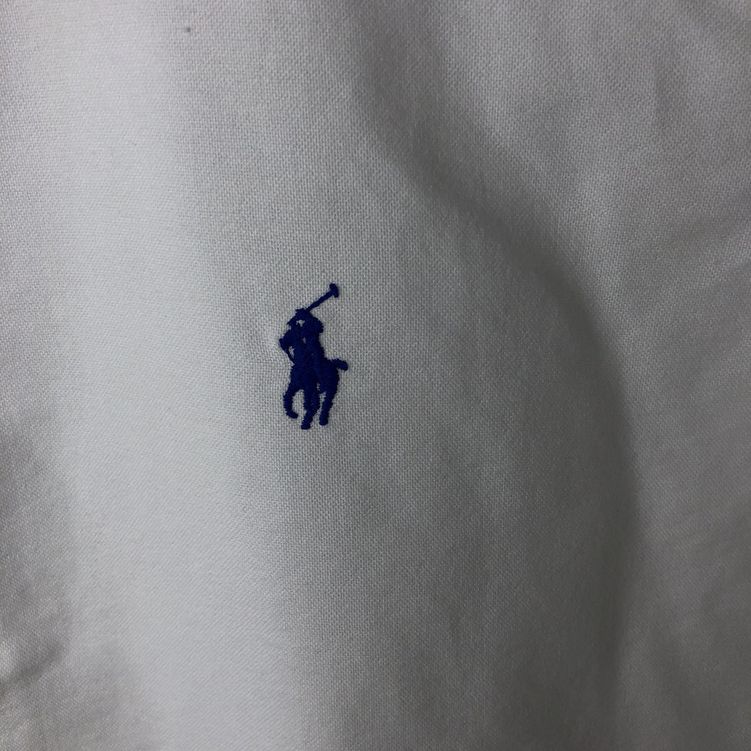 Ralph Lauren CUSTOM FIT short sleeve button down shirt, men's size L cotton white type Vintage Second Hand