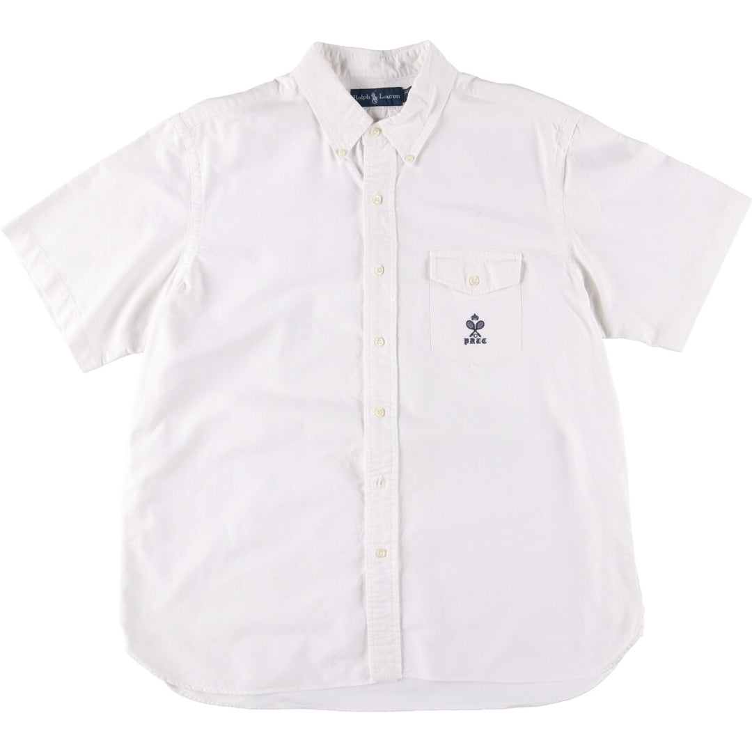 Ralph Lauren BLAKE short sleeve button down shirt, men's XL size cotton white type Vintage Second Hand