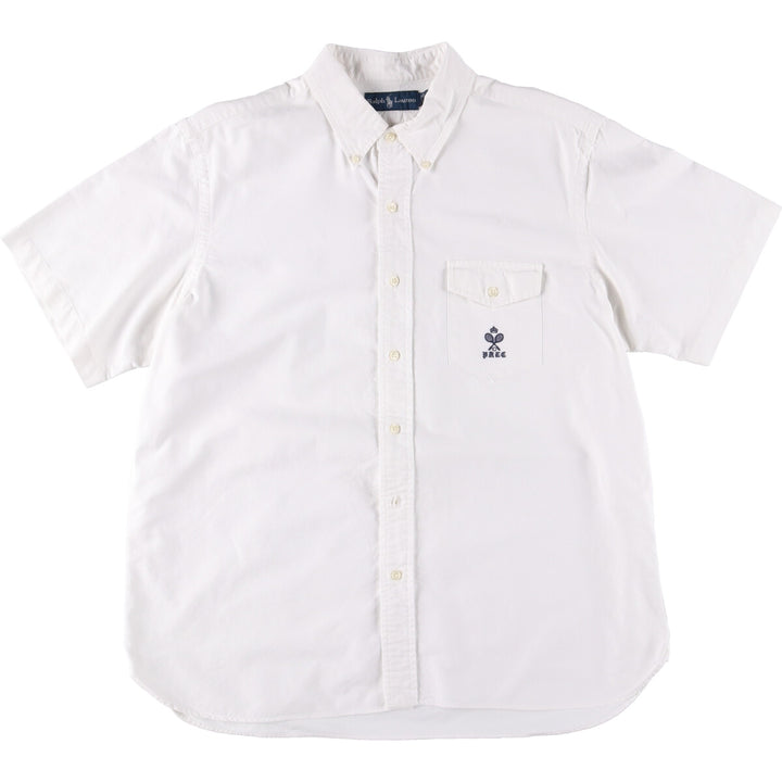 Ralph Lauren BLAKE short sleeve button down shirt, men's XL size cotton white type Vintage Second Hand