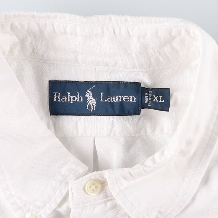 Ralph Lauren BLAKE short sleeve button down shirt, men's XL size cotton white type Vintage Second Hand