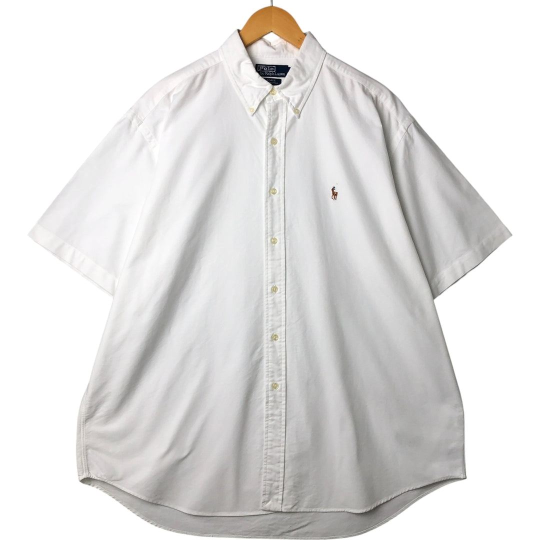 Ralph Lauren POLO by Ralph Lauren BLAKE short sleeve button down shirt, men's XL size cotton white type Vintage Second Hand