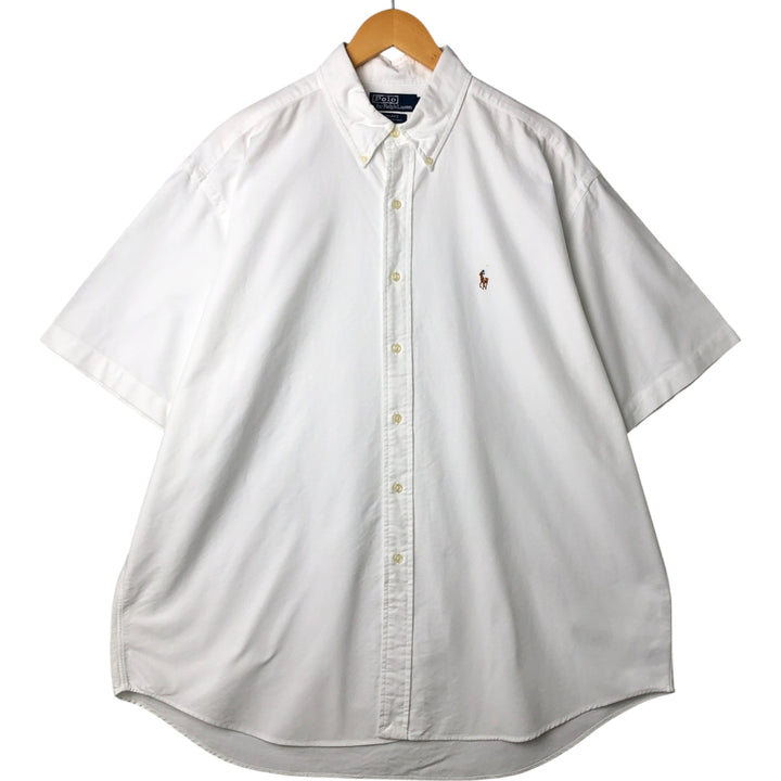 Ralph Lauren POLO by Ralph Lauren BLAKE short sleeve button down shirt, men's XL size cotton white type Vintage Second Hand