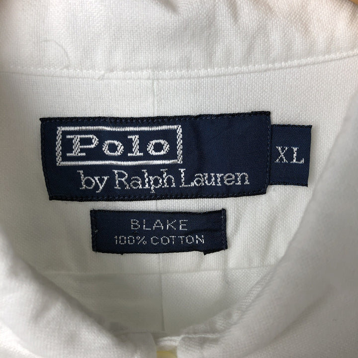 Ralph Lauren POLO by Ralph Lauren BLAKE short sleeve button down shirt, men's XL size cotton white type Vintage Second Hand