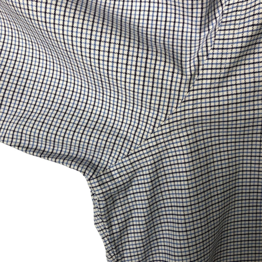 Brooks Brothers MAKERS Long Sleeve Button-Down Check Shirt Made in USA Men's XL Supima Cotton blue type Vintage Second Hand
