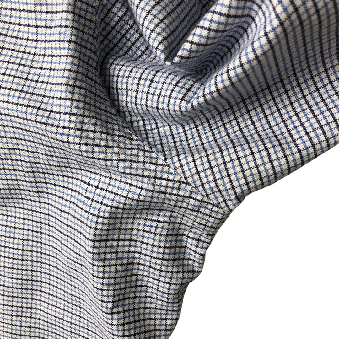 Brooks Brothers MAKERS Long Sleeve Button-Down Check Shirt Made in USA Men's XL Supima Cotton blue type Vintage Second Hand