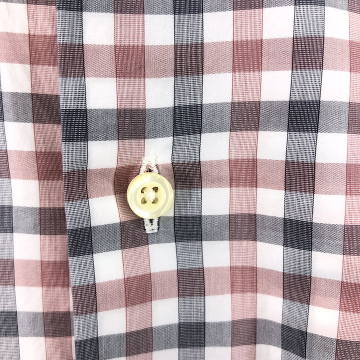 Brooks Brothers Est.1818 Long Sleeve Button-Down Check Shirt Made in USA Men's Size L cotton red type Vintage Second Hand