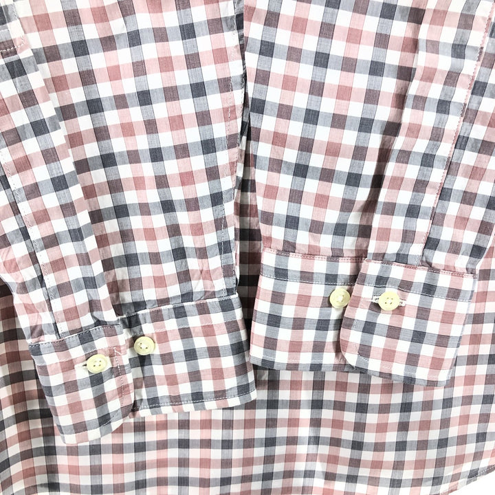 Brooks Brothers Est.1818 Long Sleeve Button-Down Check Shirt Made in USA Men's Size L cotton red type Vintage Second Hand