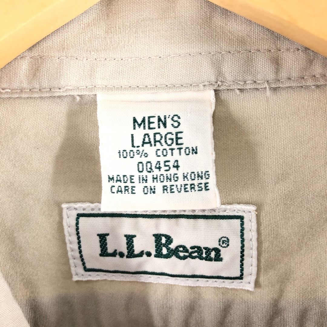 LLBean short sleeve cotton shirt, men's size L cotton Beige type Vintage Second Hand