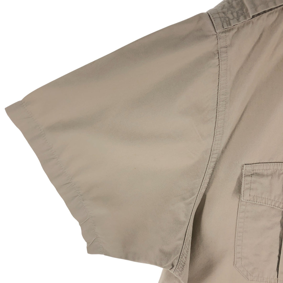 LLBean short sleeve cotton shirt, men's size L cotton Beige type Vintage Second Hand