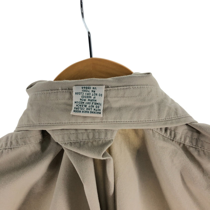 LLBean short sleeve cotton shirt, men's size L cotton Beige type Vintage Second Hand