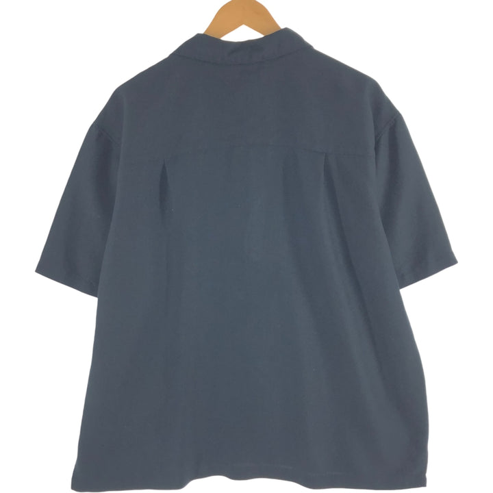 JOE MANLIN short sleeve open collar rayon shirt box shirt men's size L Rayon black type Vintage Second Hand