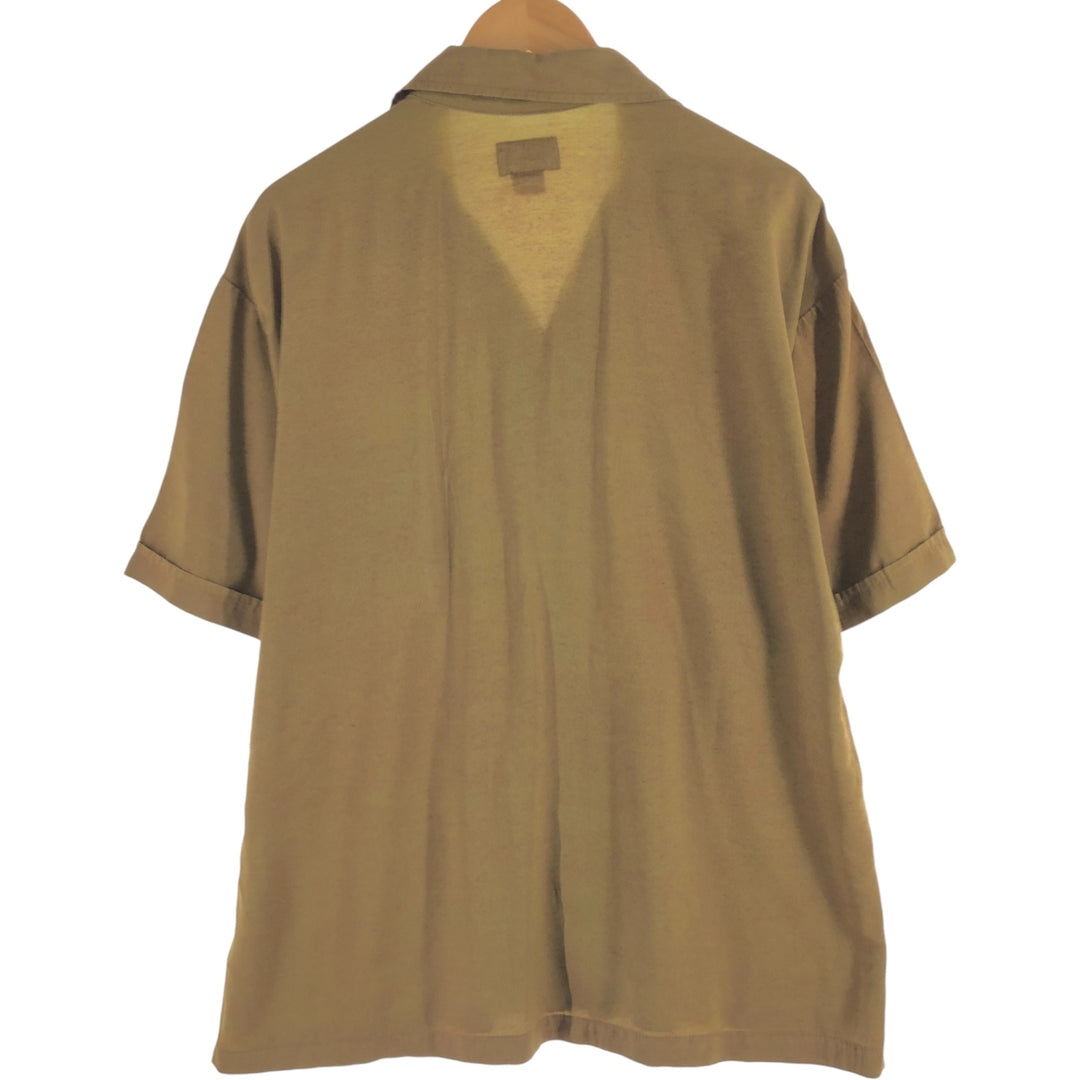 BC ETHIC Short Sleeve Open Collar Rayon Shirt Box Shirt Made in USA Men's L size Rayon ocher yellow type Vintage Second Hand