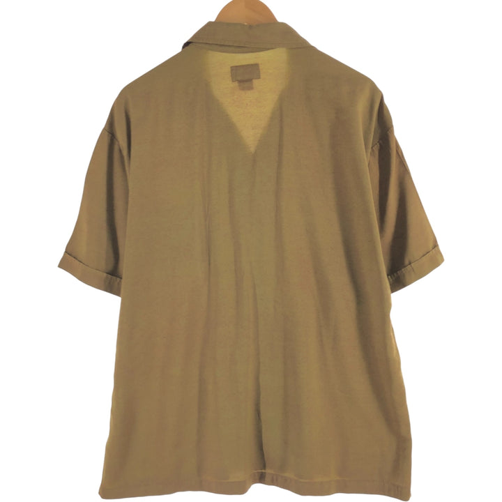 BC ETHIC Short Sleeve Open Collar Rayon Shirt Box Shirt Made in USA Men's L size Rayon ocher yellow type Vintage Second Hand