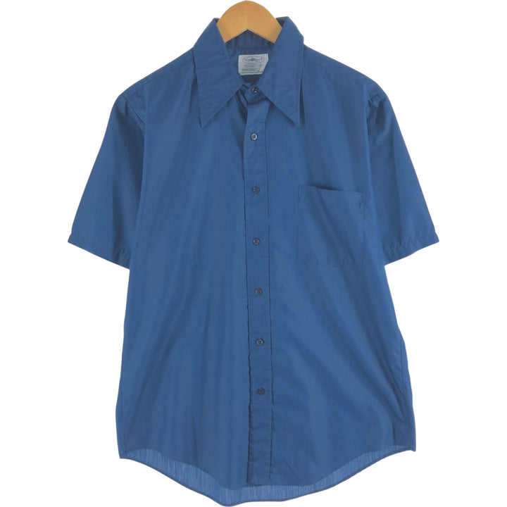 60s-70'S Penney's TOWNCRAFT short sleeve poly shirt, men's size M, vintage polyester blue type Vintage Second Hand