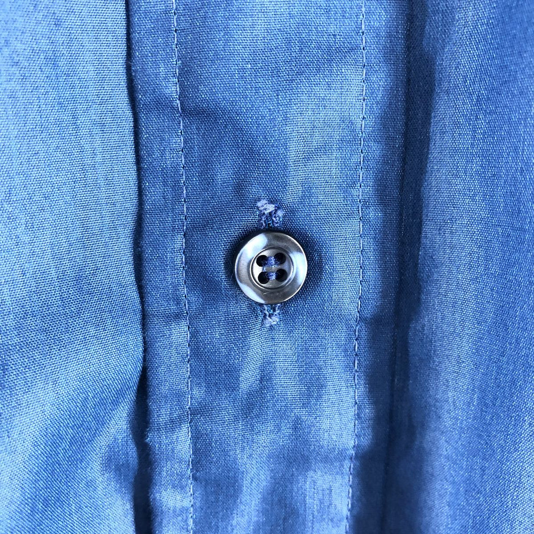 60s-70'S Penney's TOWNCRAFT short sleeve poly shirt, men's size M, vintage polyester blue type Vintage Second Hand