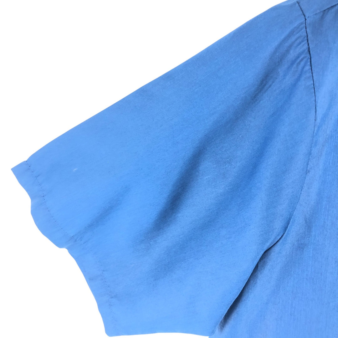 60s-70'S Penney's TOWNCRAFT short sleeve poly shirt, men's size M, vintage polyester blue type Vintage Second Hand