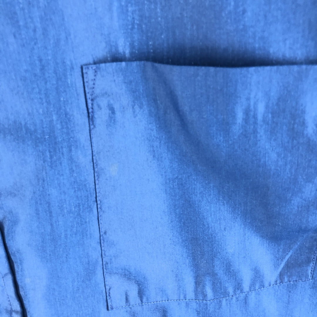 60s-70'S Penney's TOWNCRAFT short sleeve poly shirt, men's size M, vintage polyester blue type Vintage Second Hand