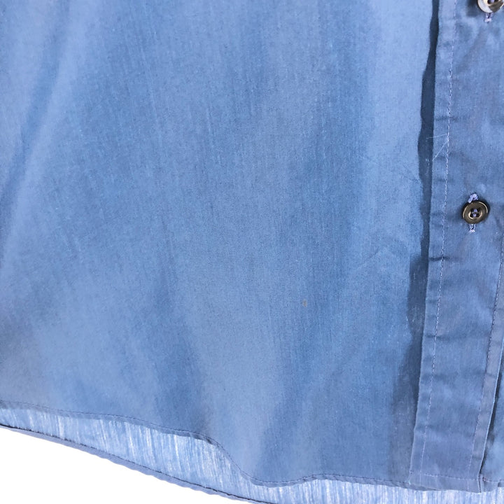 60s-70'S Penney's TOWNCRAFT short sleeve poly shirt, men's size M, vintage polyester blue type Vintage Second Hand