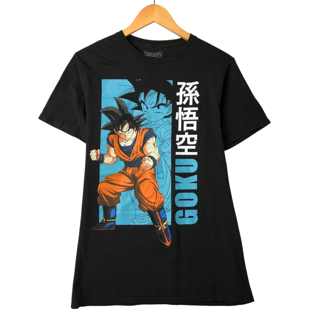 DORAGONBALL Z Dragon Ball Z Son Goku Anime Character Print T-Shirt Men's M size cotton black type Vintage Second Hand