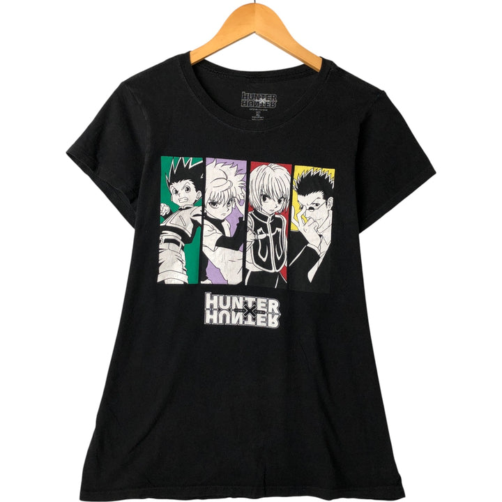 HUNTER HUNTER Anime Character Print T-shirt Men's XL size cotton black type Vintage Second Hand