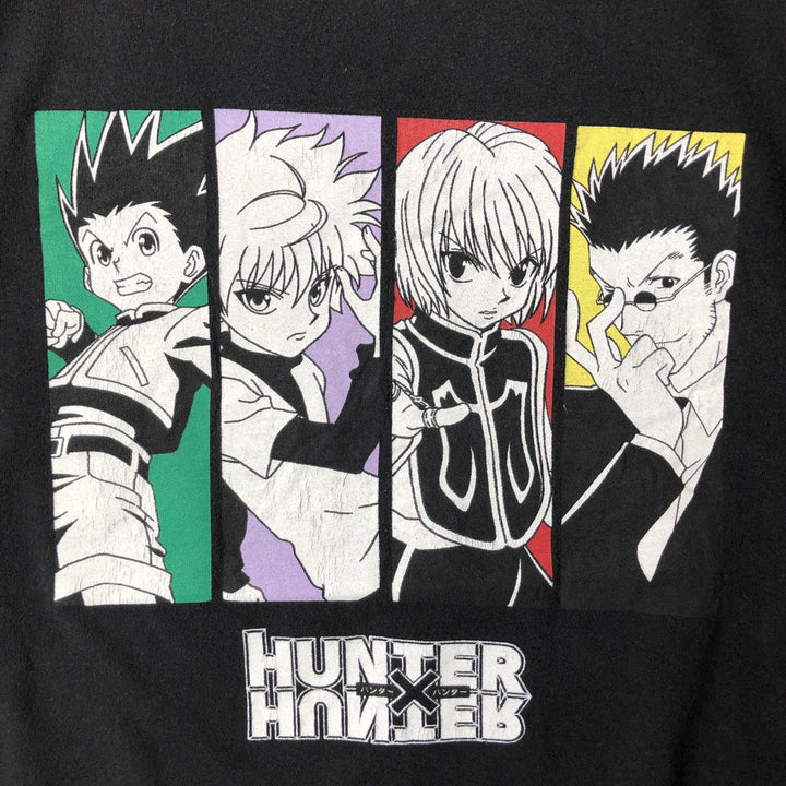 HUNTER HUNTER Anime Character Print T-shirt Men's XL size cotton black type Vintage Second Hand