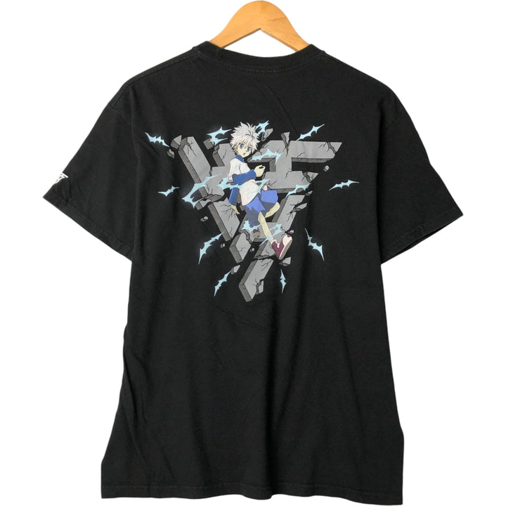 HUNTER HUNTER Hunter Hunter Killua Anime Character Print T-shirt Men's M size unclear black type Vintage Second Hand