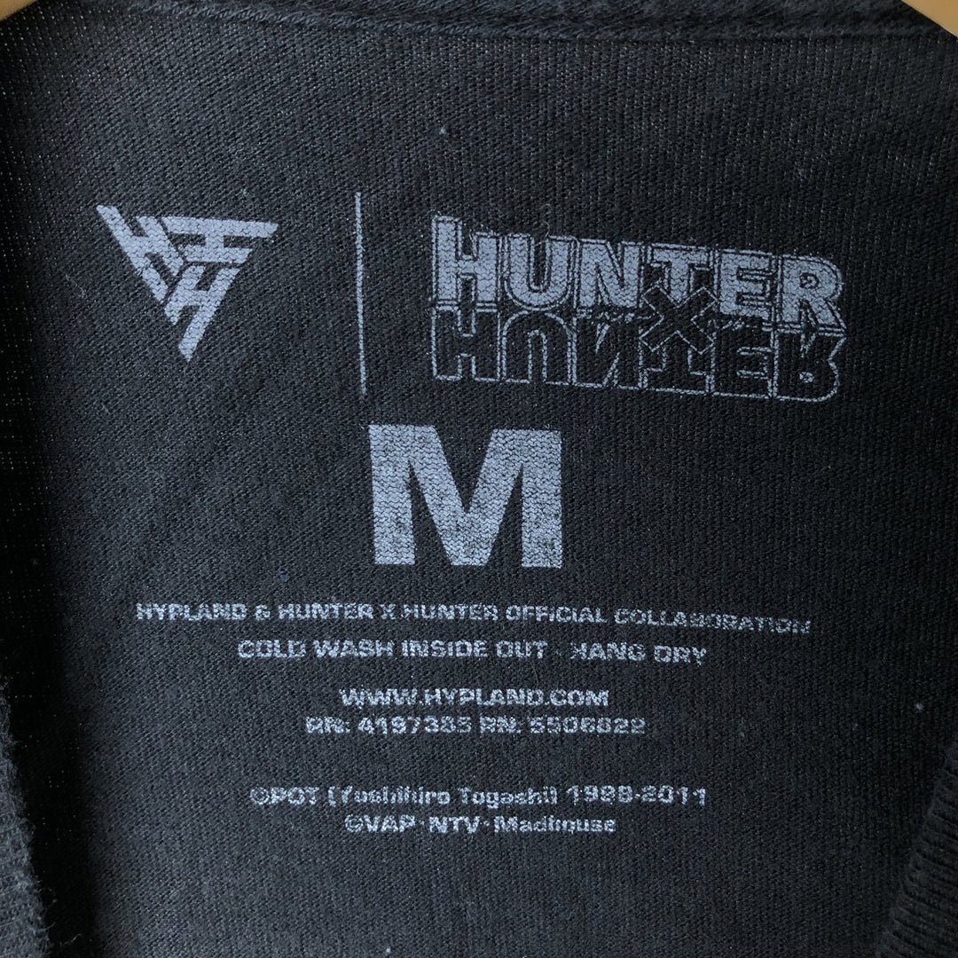 HUNTER HUNTER Hunter Hunter Killua Anime Character Print T-shirt Men's M size unclear black type Vintage Second Hand