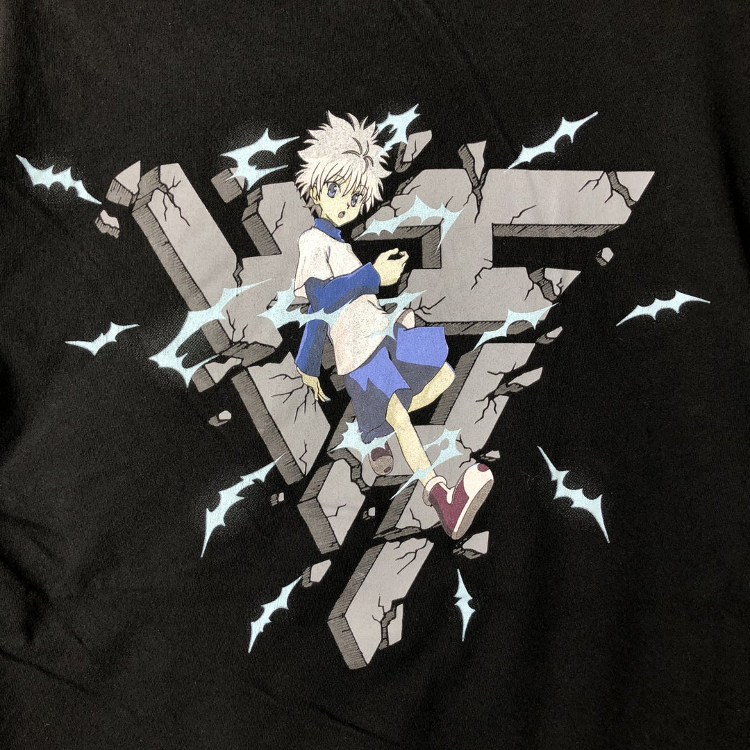 HUNTER HUNTER Hunter Hunter Killua Anime Character Print T-shirt Men's M size unclear black type Vintage Second Hand