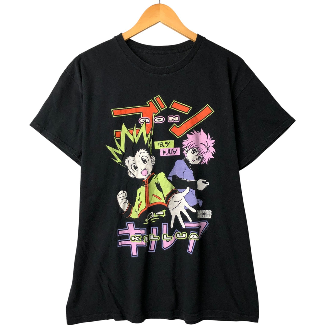 HUNTER HUNTER Hunter Hunter Gon Killua Anime Character Print T-Shirt Men's M size unclear black type Vintage Second Hand