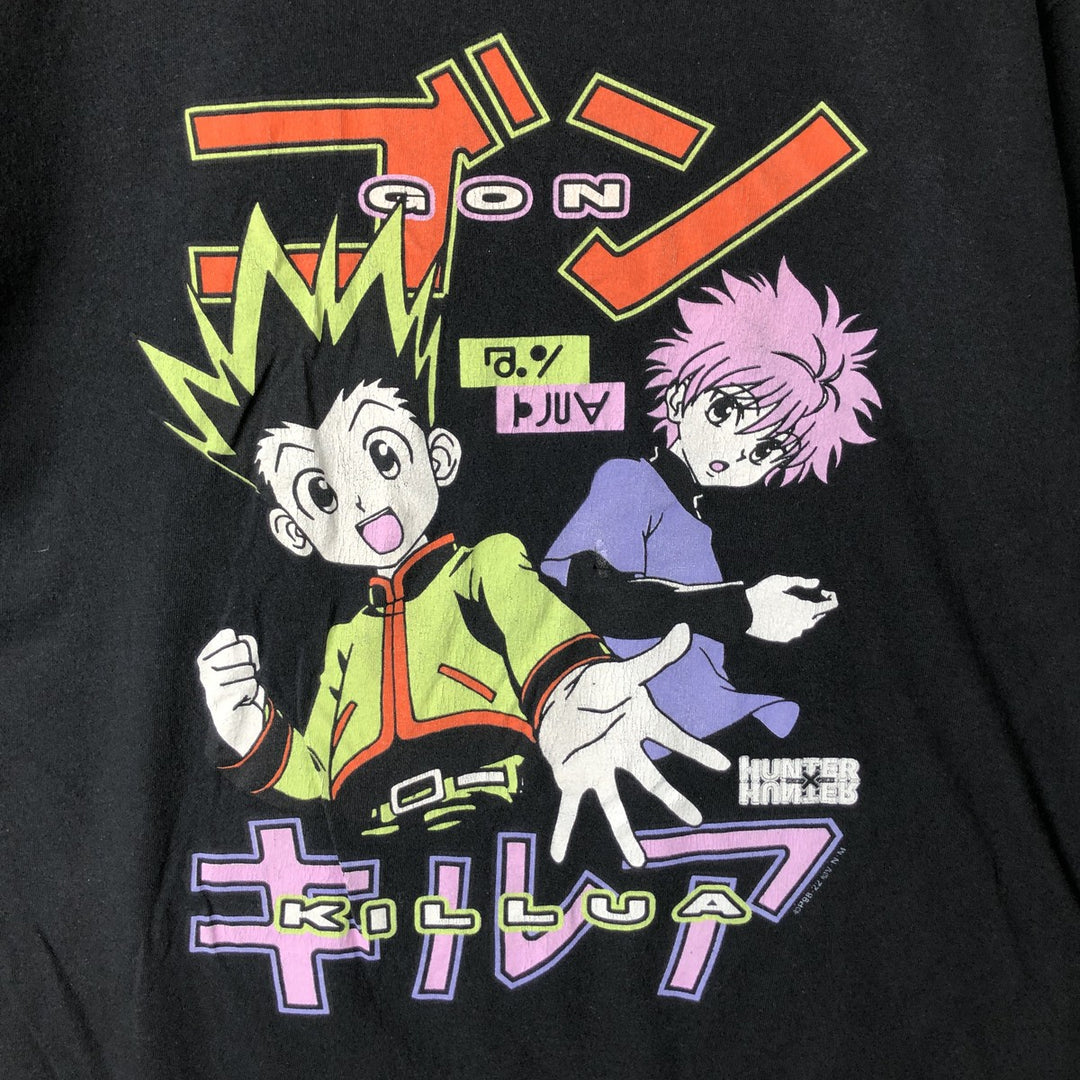 HUNTER HUNTER Hunter Hunter Gon Killua Anime Character Print T-Shirt Men's M size unclear black type Vintage Second Hand