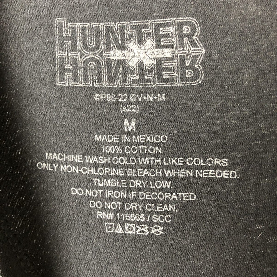 HUNTER HUNTER Anime Character Print T-shirt Men's M size cotton black type Vintage Second Hand