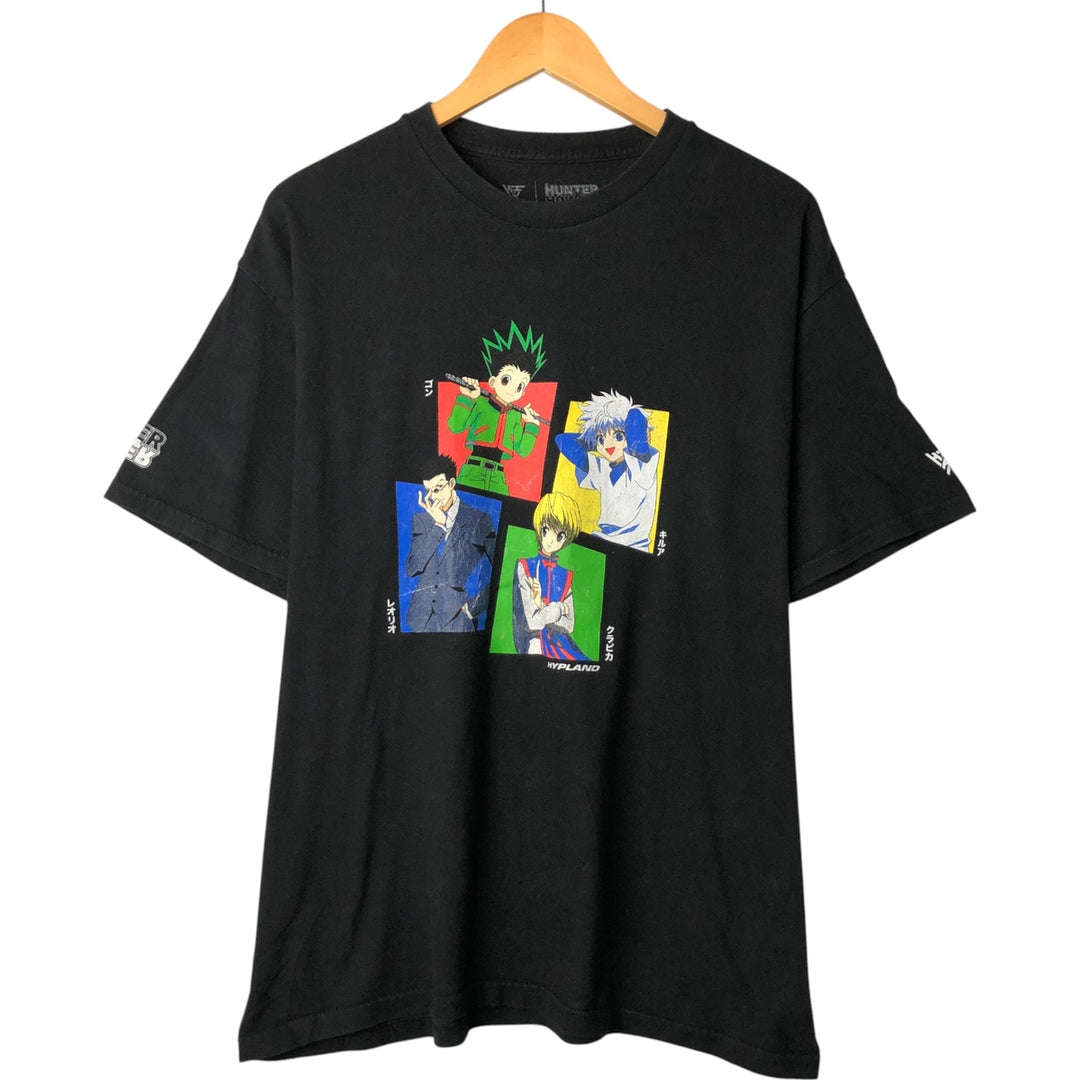 HUNTER HUNTER Hunter x Hunter Anime Character Print T-shirt Men's L size unclear black type Vintage Second Hand