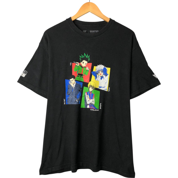 HUNTER HUNTER Hunter x Hunter Anime Character Print T-shirt Men's L size unclear black type Vintage Second Hand