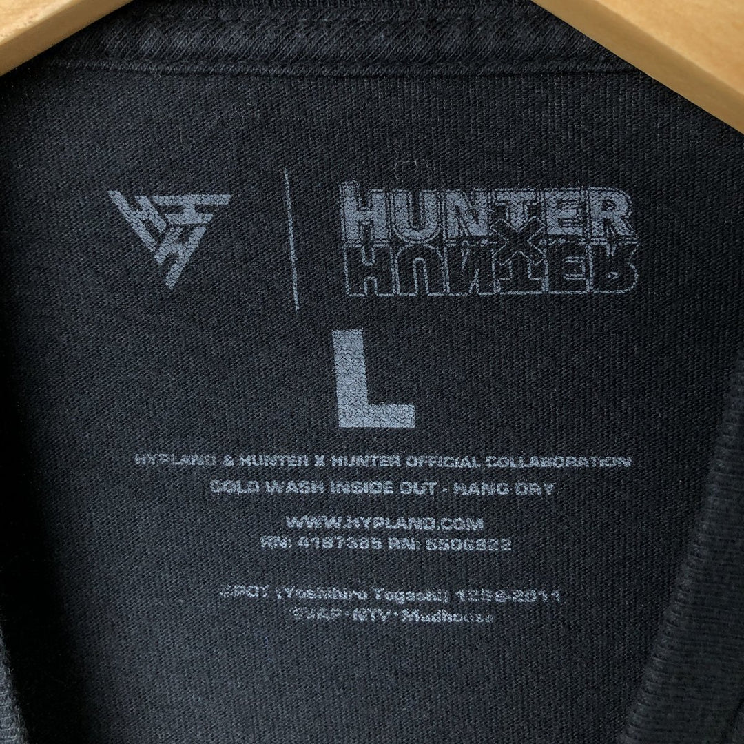 HUNTER HUNTER Hunter x Hunter Anime Character Print T-shirt Men's L size unclear black type Vintage Second Hand