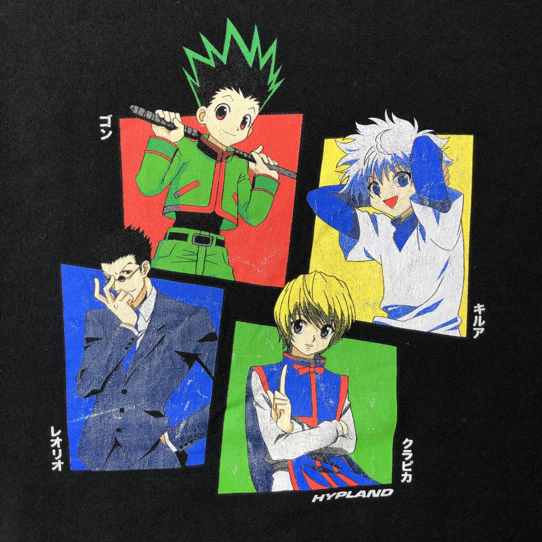 HUNTER HUNTER Hunter x Hunter Anime Character Print T-shirt Men's L size unclear black type Vintage Second Hand