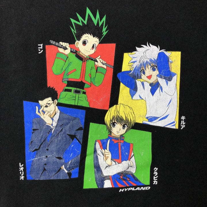HUNTER HUNTER Hunter x Hunter Anime Character Print T-shirt Men's L size unclear black type Vintage Second Hand