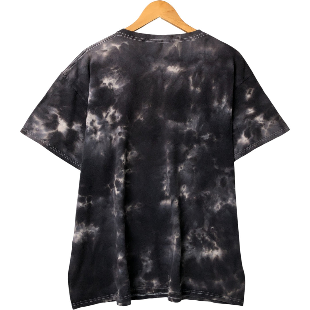 INUYASYA Inuyasha Tie-dye Pattern Anime Character Print T-shirt Men's L size cotton gray type Vintage Second Hand