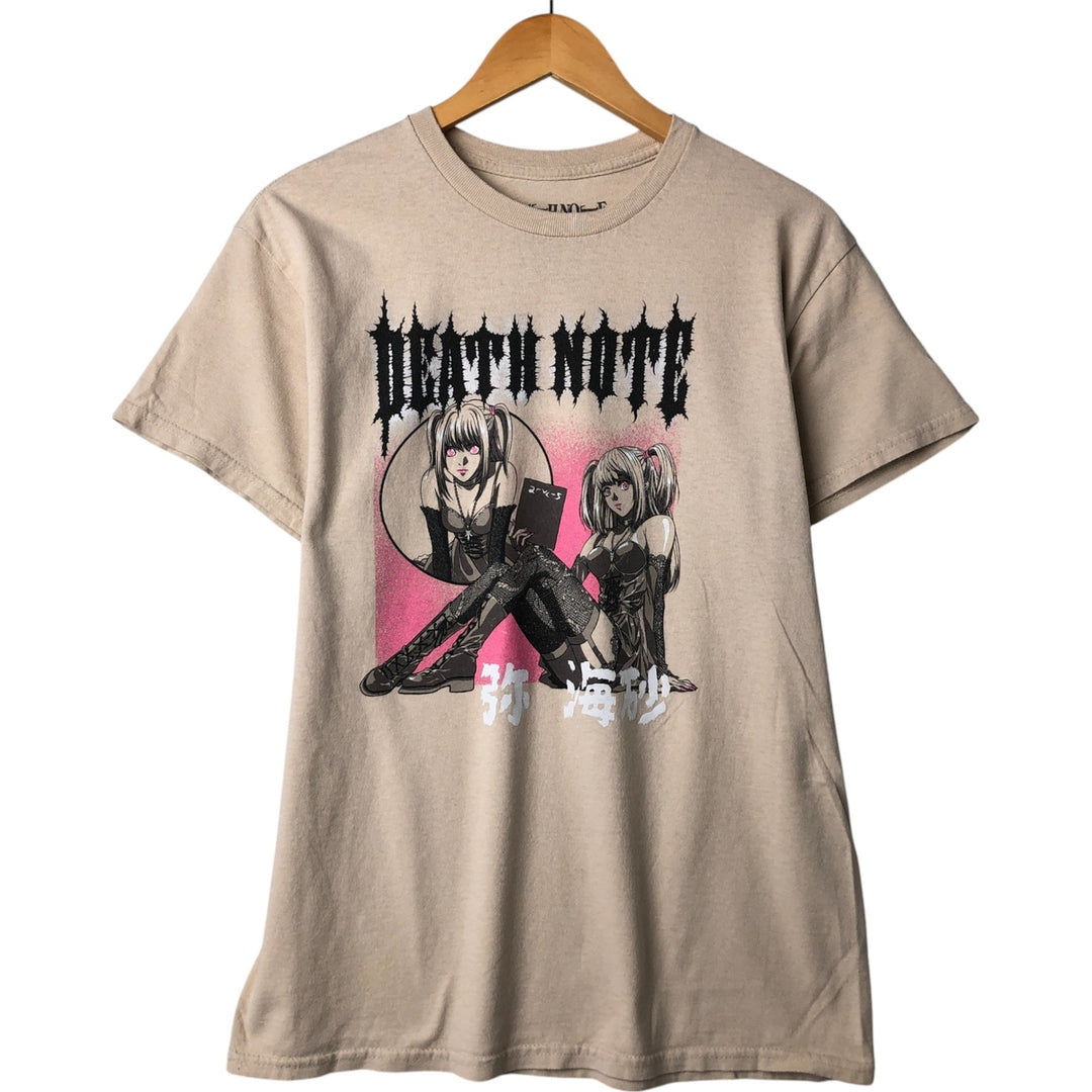 DEATH NOTE Misa Amane Anime Character Print T-Shirt Men's M size cotton Beige type Vintage Second Hand
