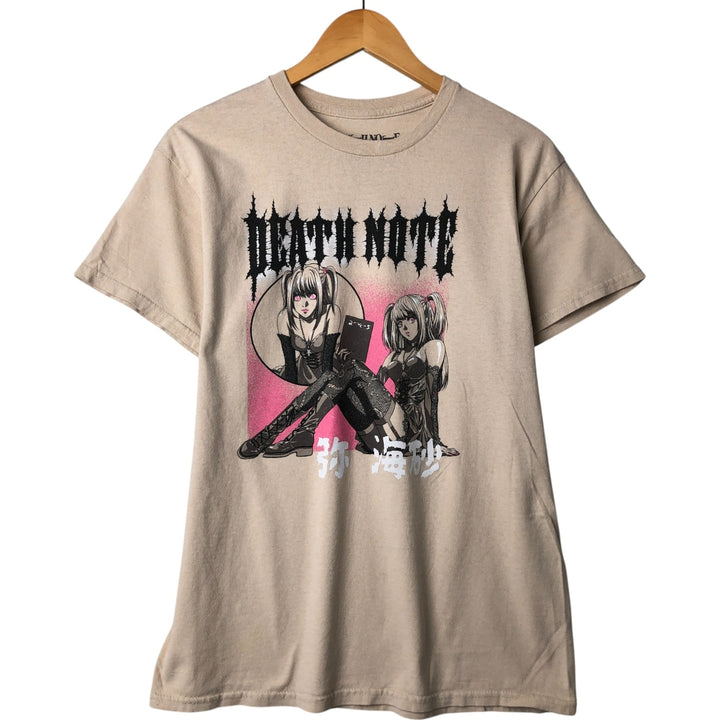 DEATH NOTE Misa Amane Anime Character Print T-Shirt Men's M size cotton Beige type Vintage Second Hand