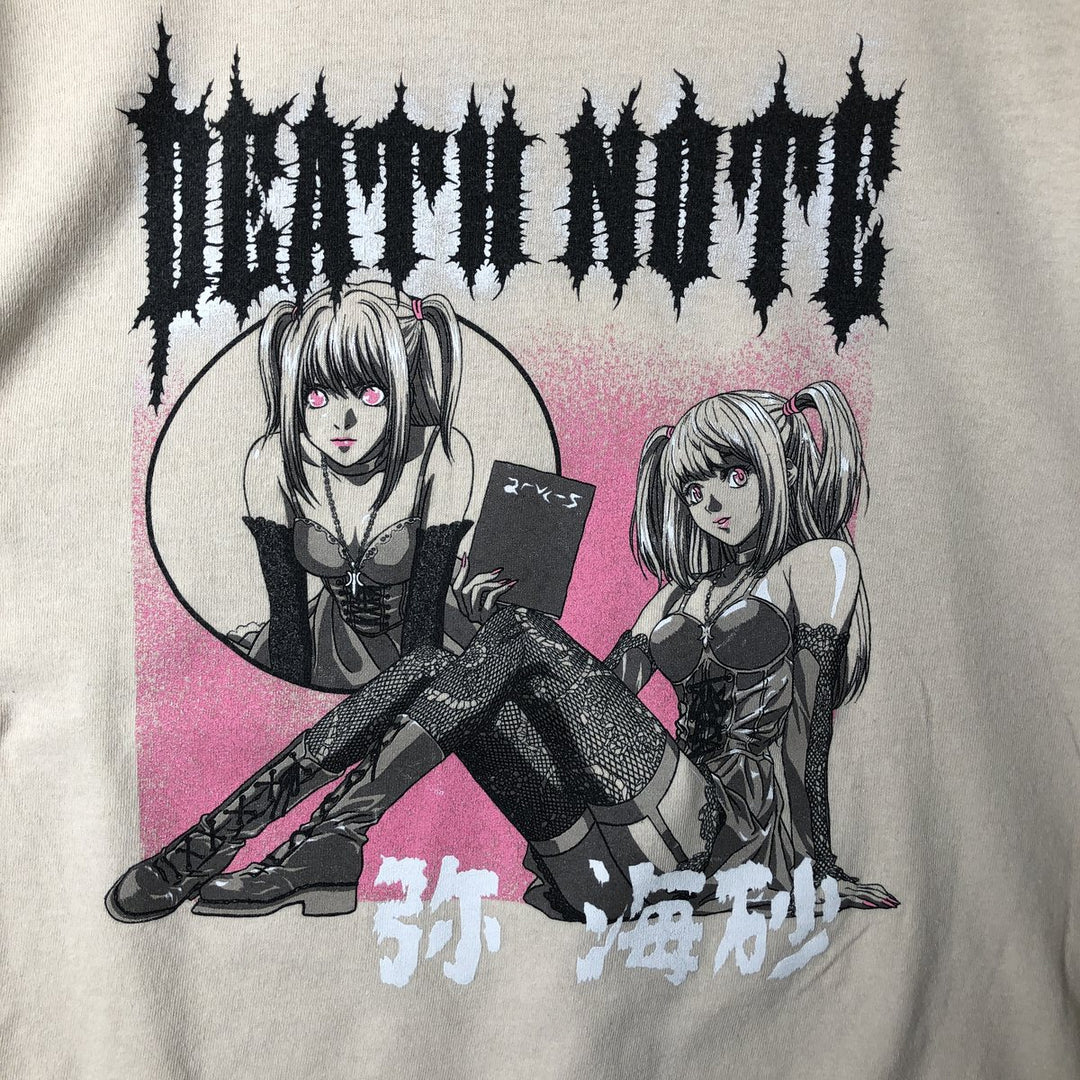 DEATH NOTE Misa Amane Anime Character Print T-Shirt Men's M size cotton Beige type Vintage Second Hand