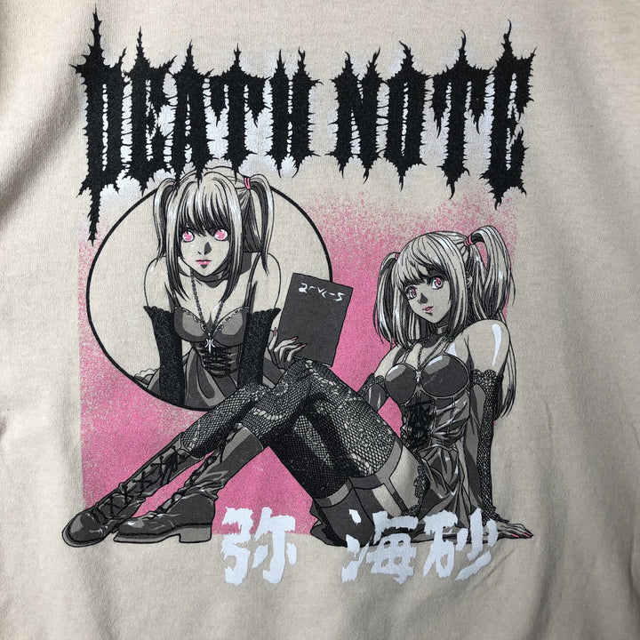 DEATH NOTE Misa Amane Anime Character Print T-Shirt Men's M size cotton Beige type Vintage Second Hand
