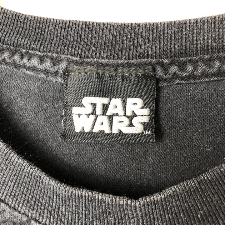STAR WARS Darth Vader character print T-shirt, men's size S unclear black type Vintage Second Hand