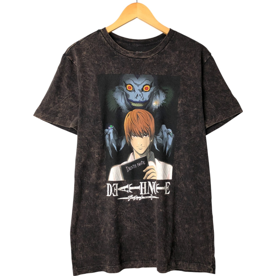 DEATH NOTE Anime Character Print T-Shirt Men's Size L cotton black type Vintage Second Hand