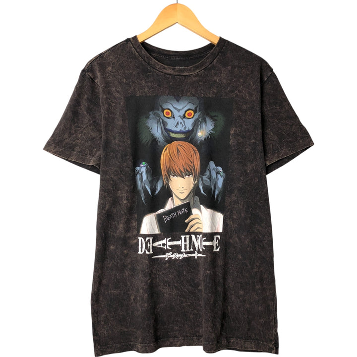 DEATH NOTE Anime Character Print T-Shirt Men's Size L cotton black type Vintage Second Hand