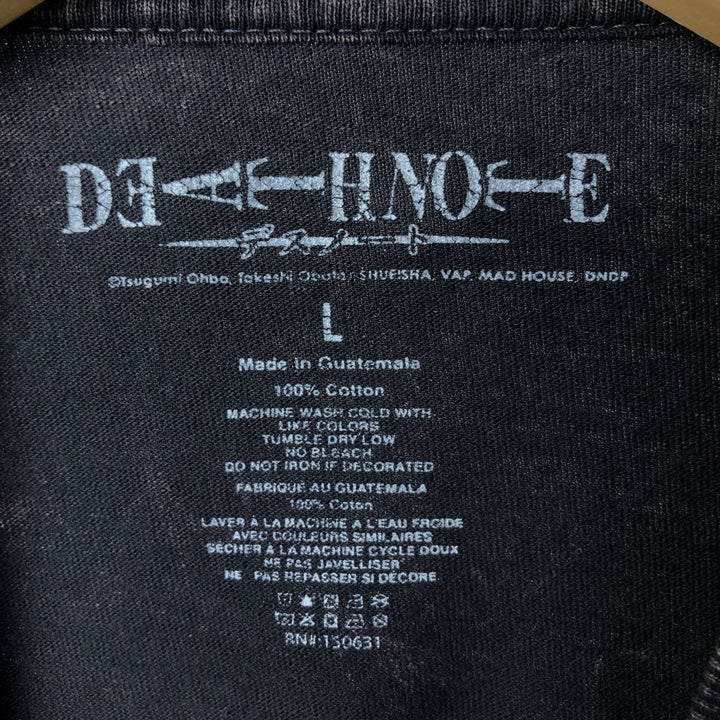 DEATH NOTE Anime Character Print T-Shirt Men's Size L cotton black type Vintage Second Hand